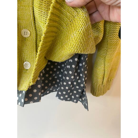 FIELD FLOWER ANTHROPOLOGIE KNIT SHIRT CARDIGAN SWEATER Polka Dot WOMENS SZ M - Picture 5 of 12